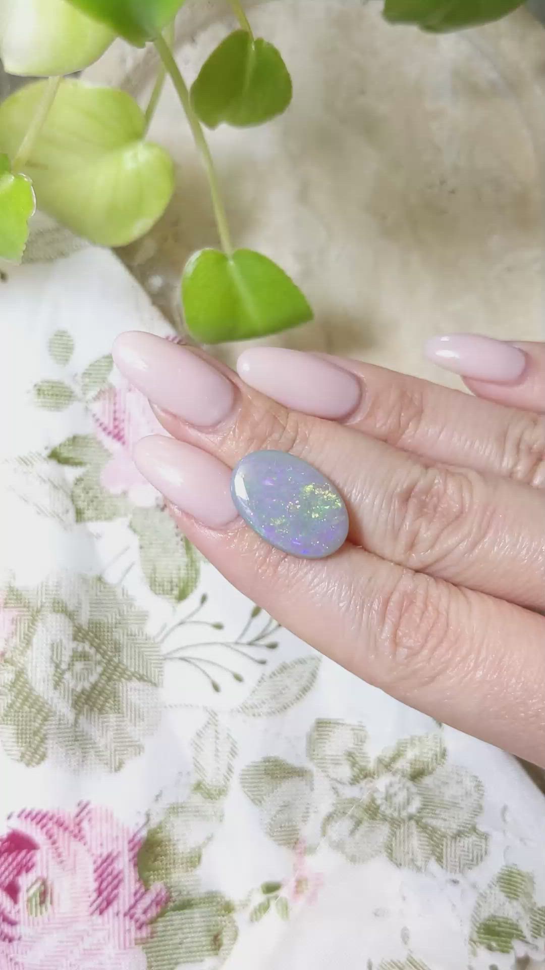 8.71 Ct. Cabochon Semi-Black Opal from Australia Size Video