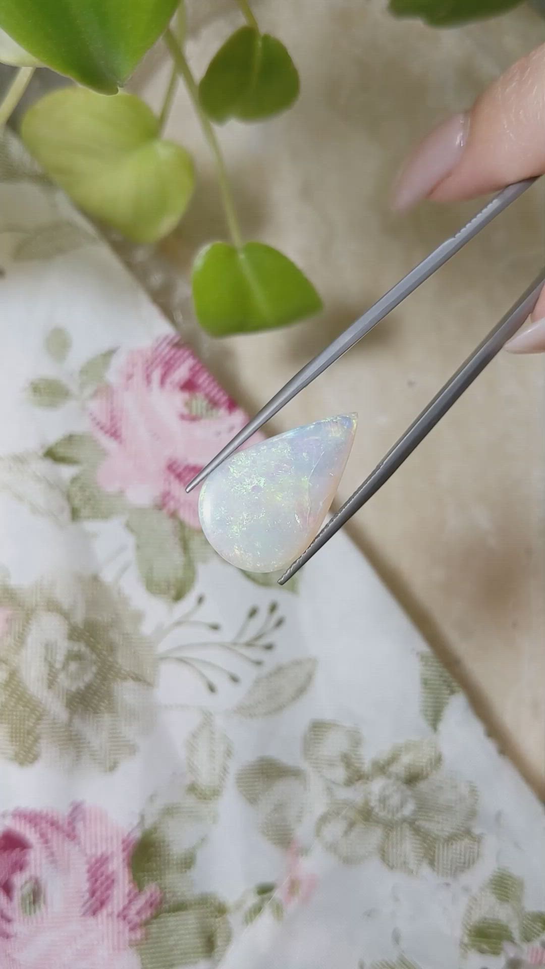 7.25 Ct. Cabochon White Opal from Australia Size Video