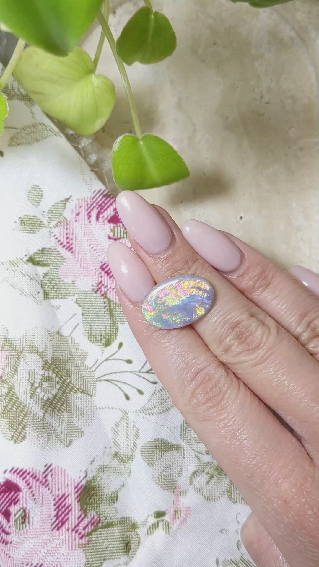 6.20 Ct. Cabochon Semi-Black Opal from Australia Size Video