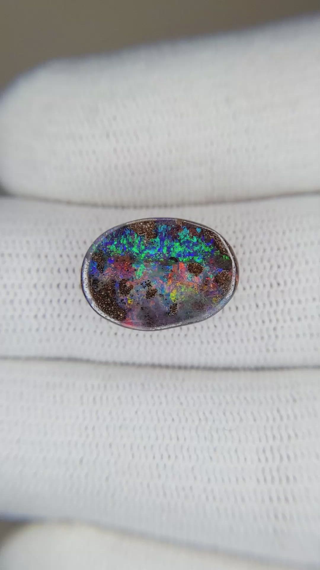 5.17 Ct. Cabochon Boulder Opal from Australia Size Video
