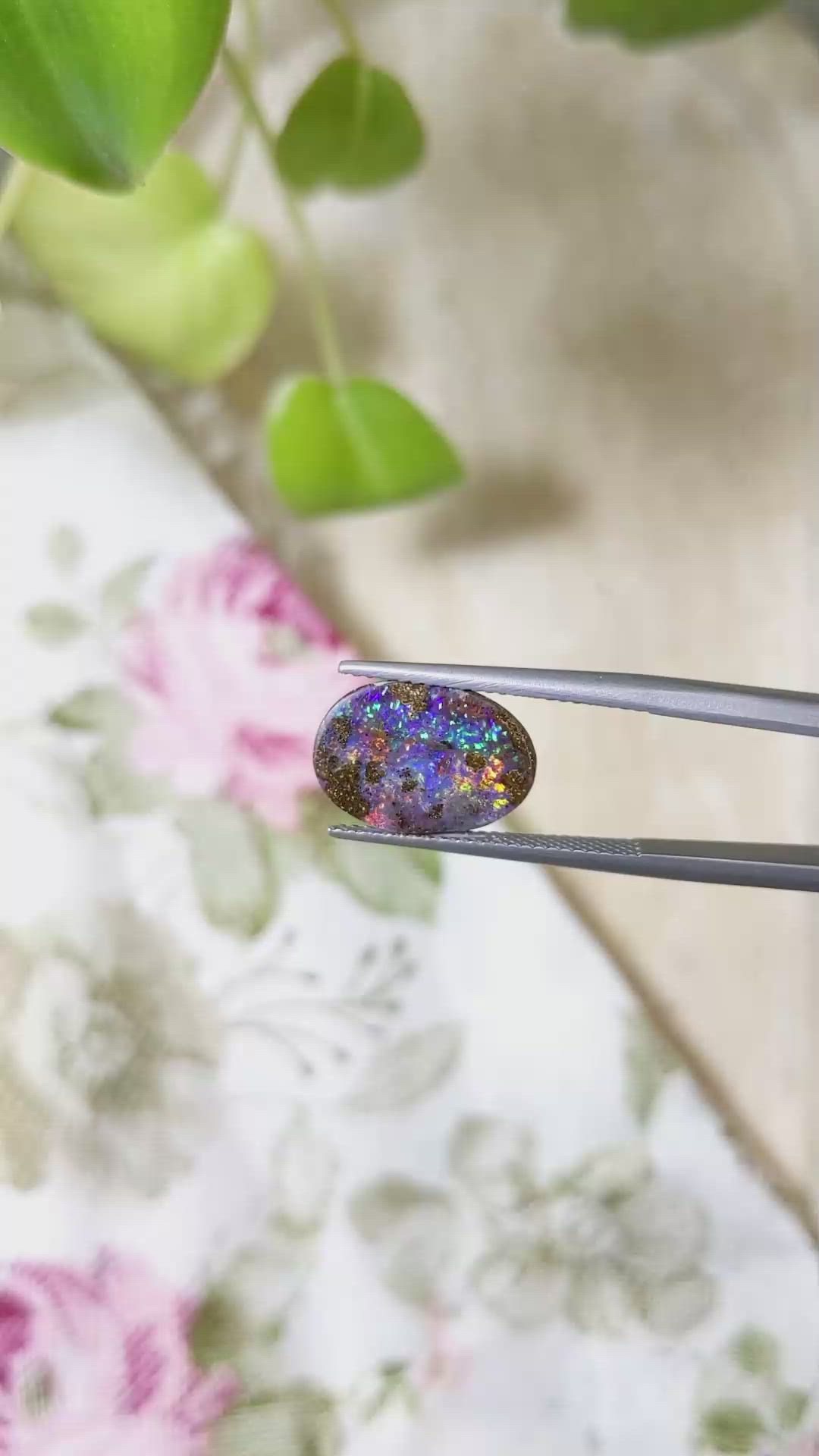 5.17 Ct. Cabochon Boulder Opal from Australia Size Video