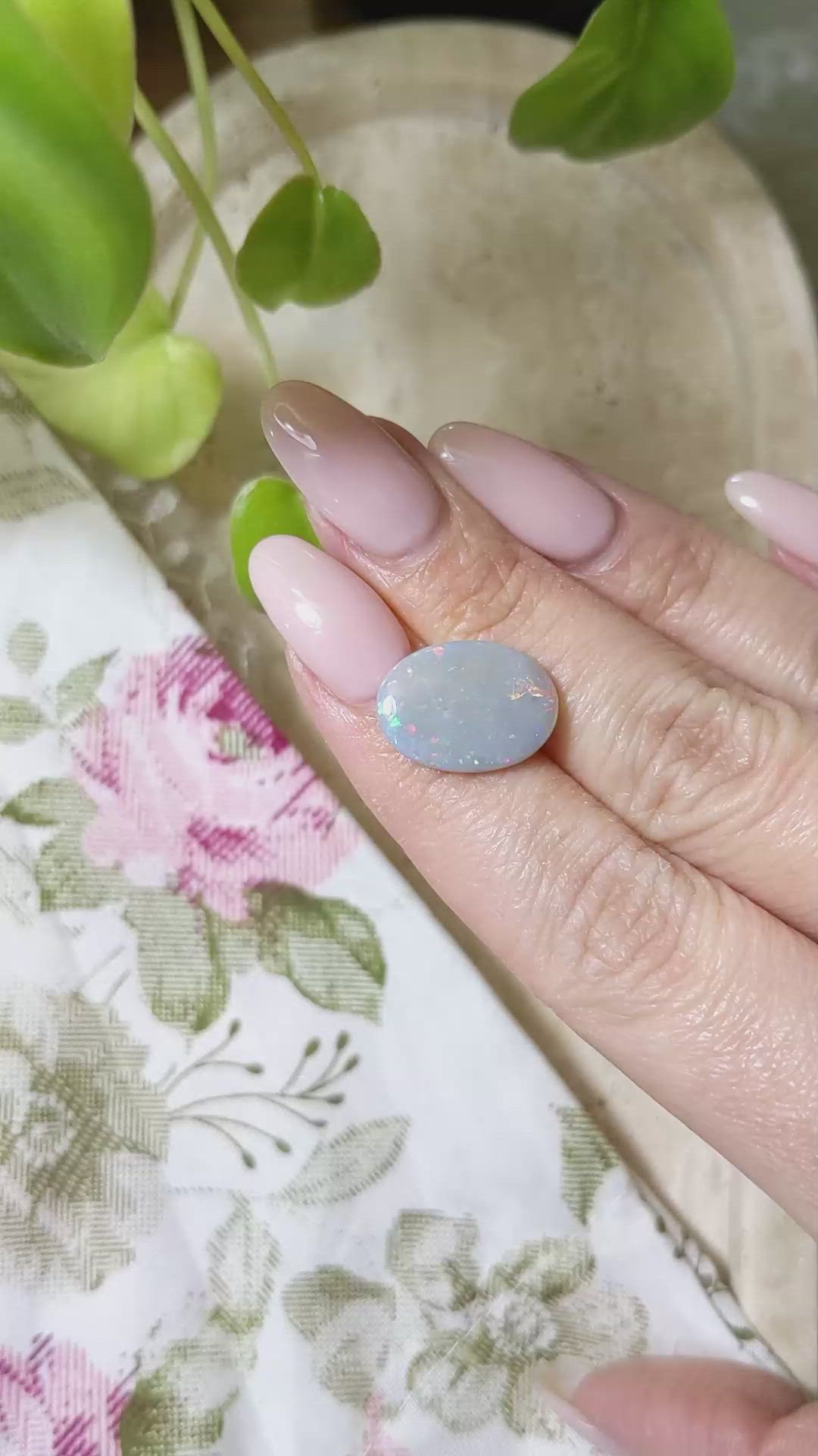 5.64 Ct. Cabochon Semi-Black Opal from Australia Size Video