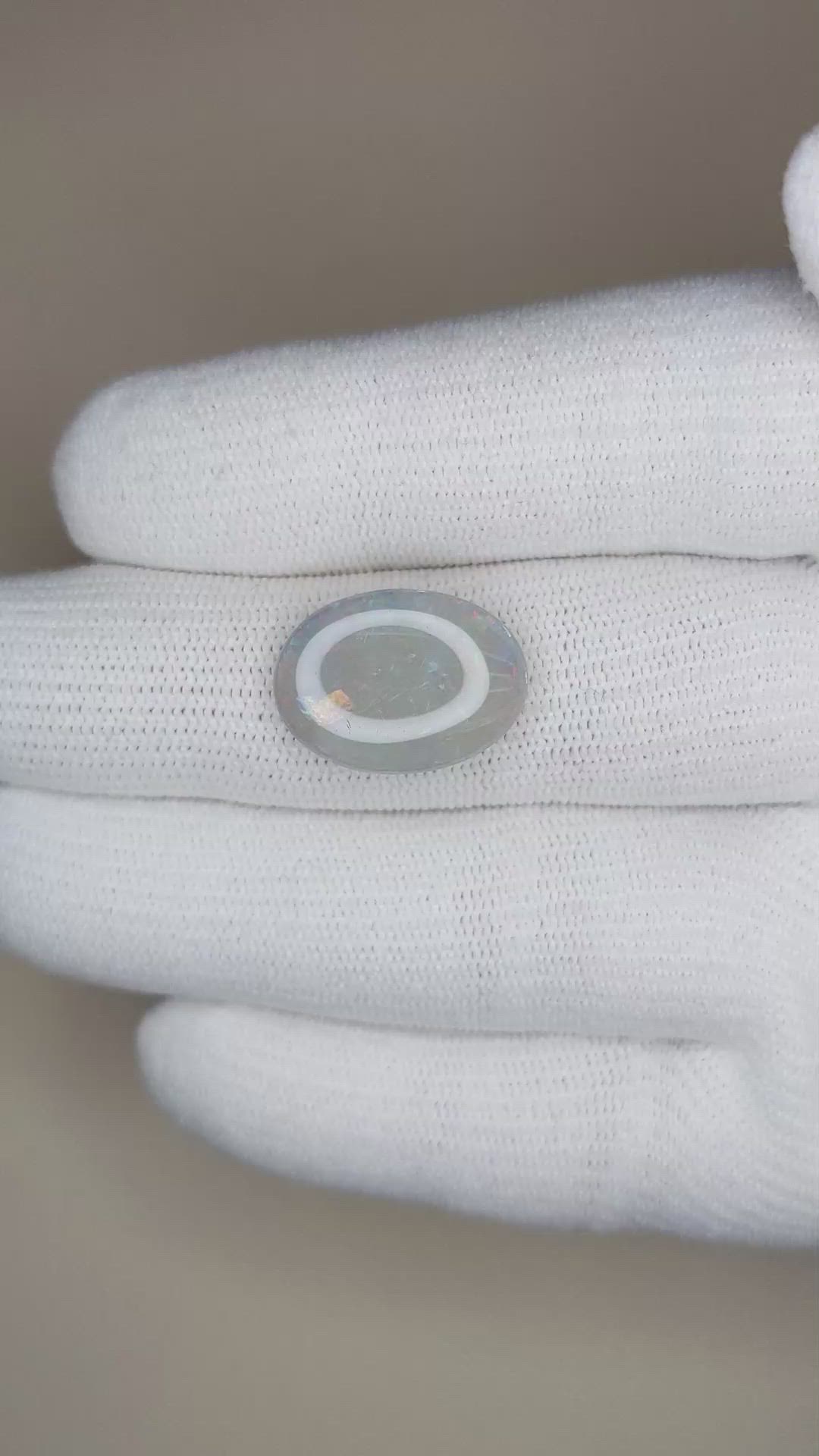 5.64 Ct. Cabochon Semi-Black Opal from Australia Size Video