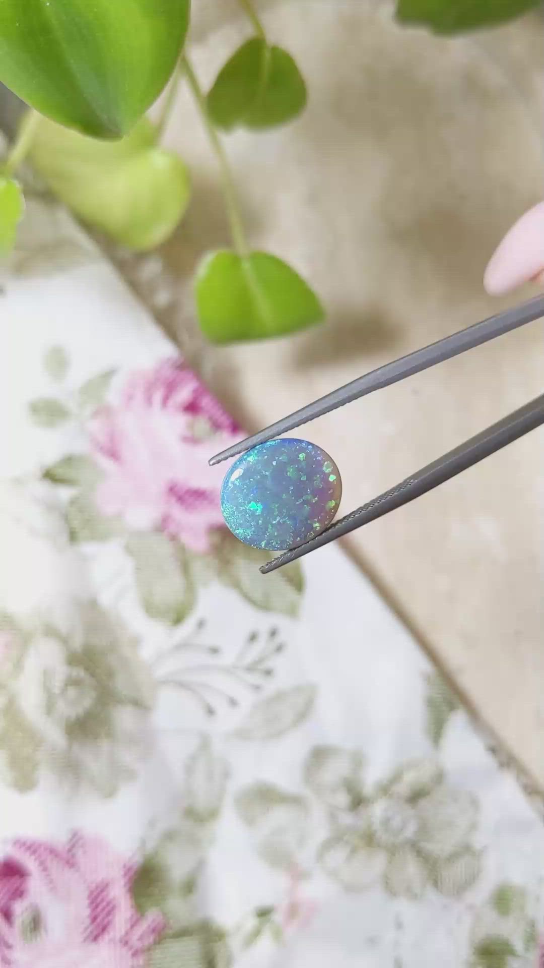 4.32 Ct. Cabochon Semi-Black Opal from Australia Size Video