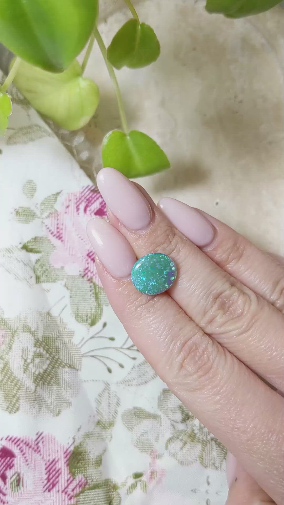 4.32 Ct. Cabochon Semi-Black Opal from Australia Size Video