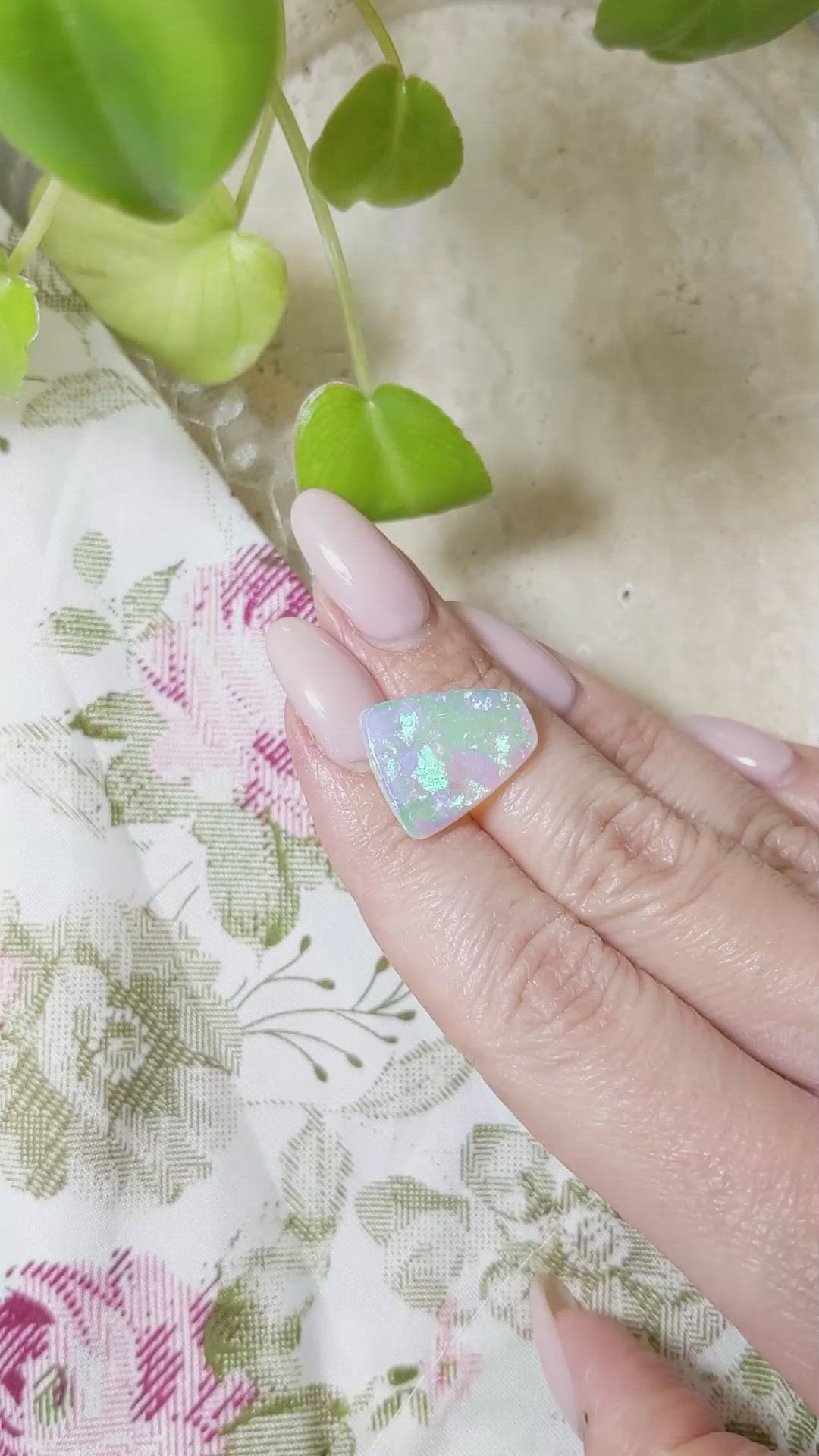 5.60 Ct. White Opal from Australia Size Video