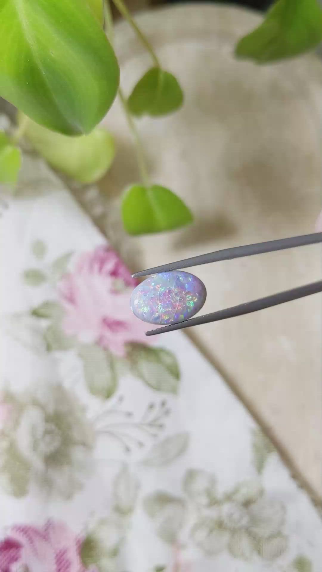 3.96 Ct. Cabochon Semi-Black Opal from Australia Size Video