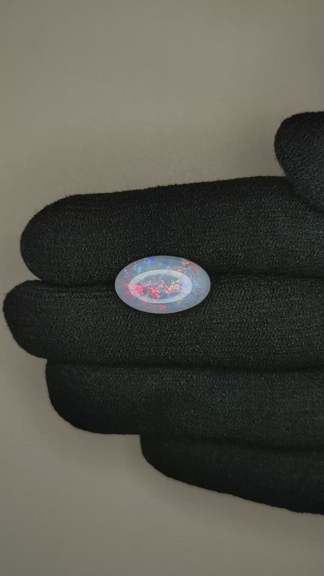 3.96 Ct. Cabochon Semi-Black Opal from Australia Size Video