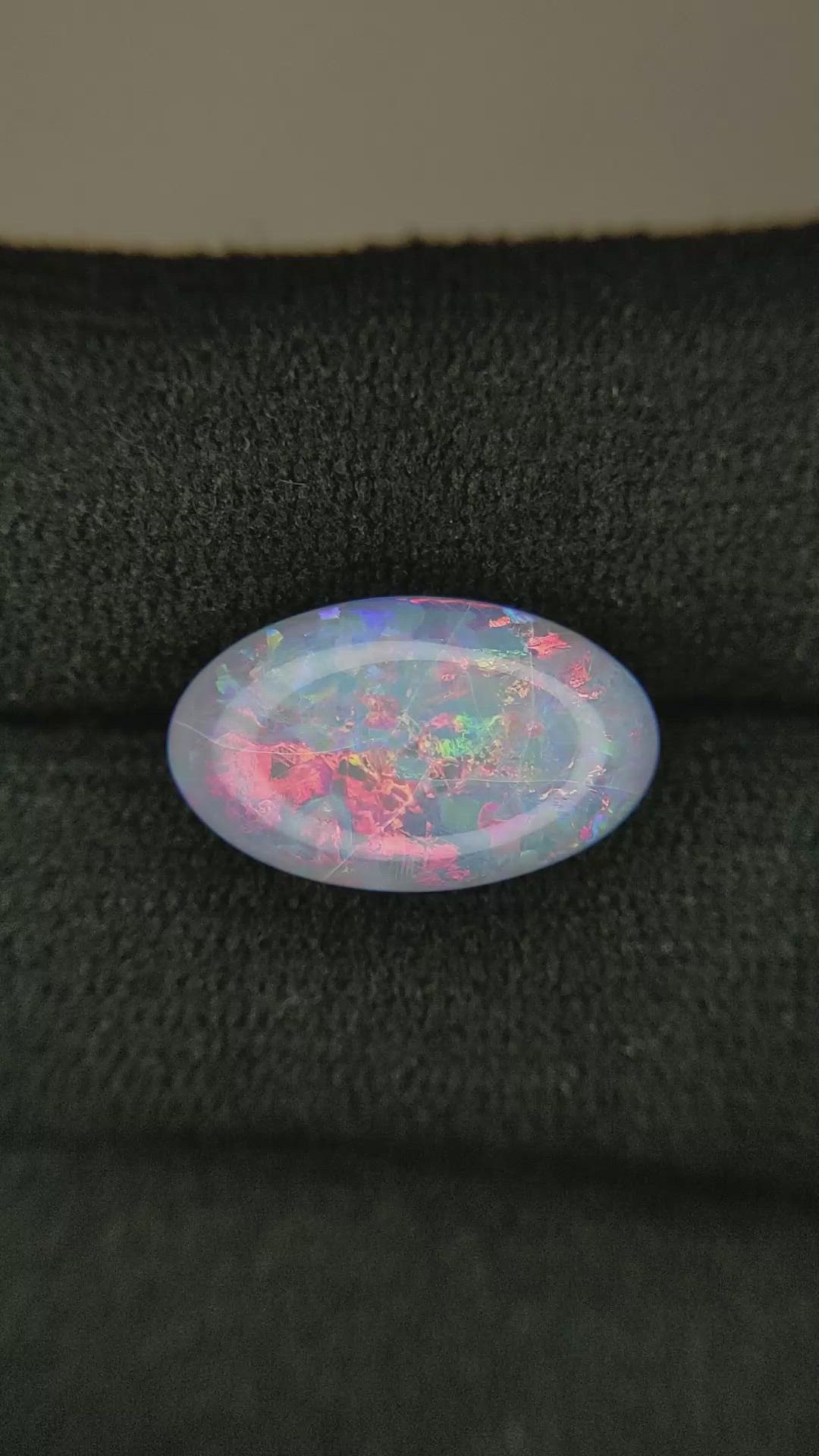 3.96 Ct. Cabochon Semi-Black Opal from Australia Size Video