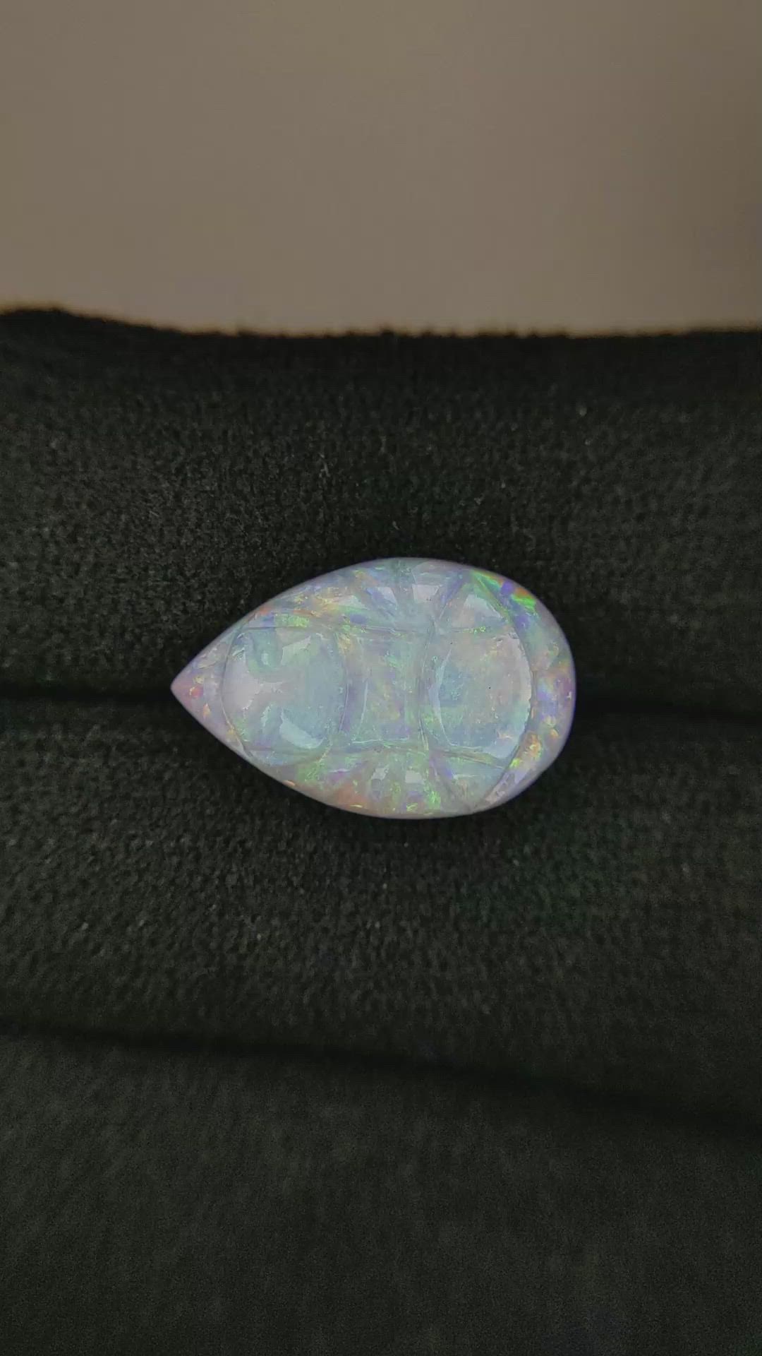 3.73 Ct. Cabochon White Opal from Australia Size Video