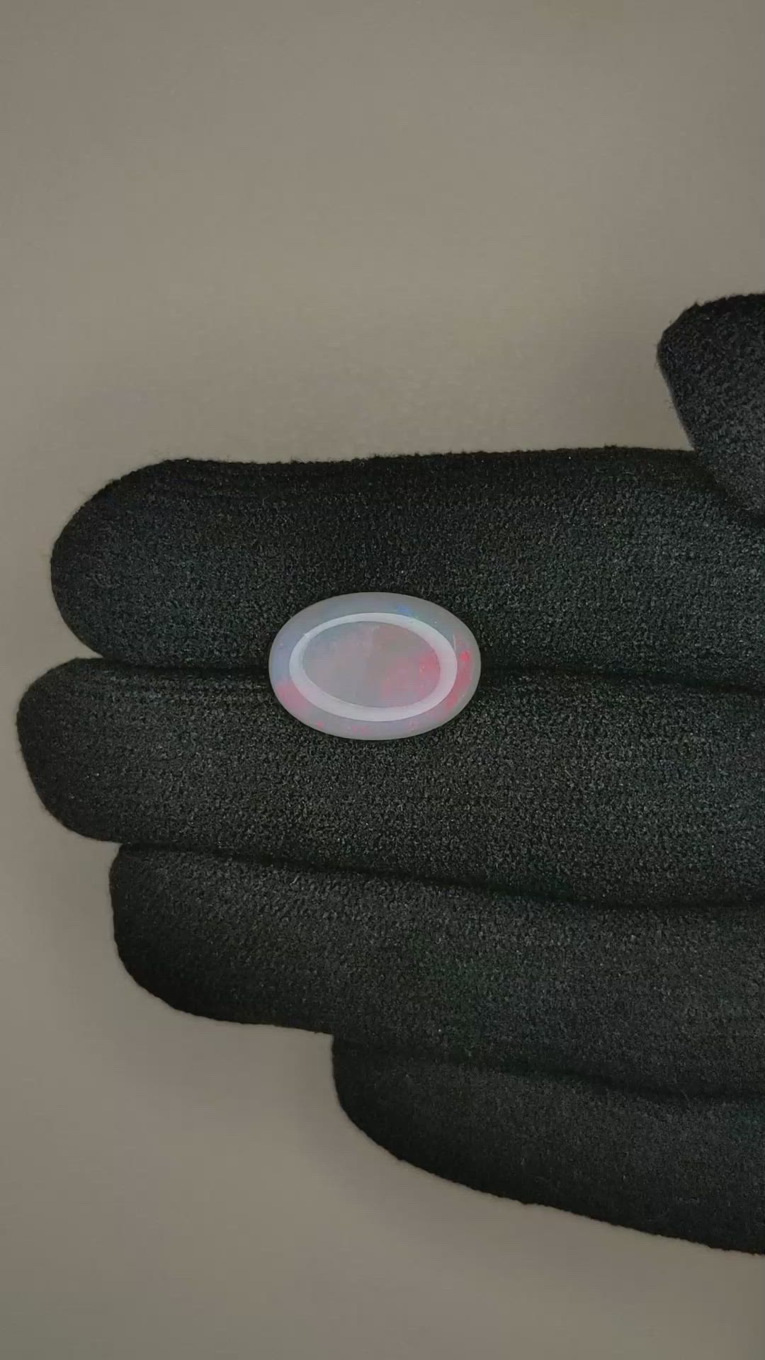 3.18 Ct. Cabochon White Opal from Australia Size Video