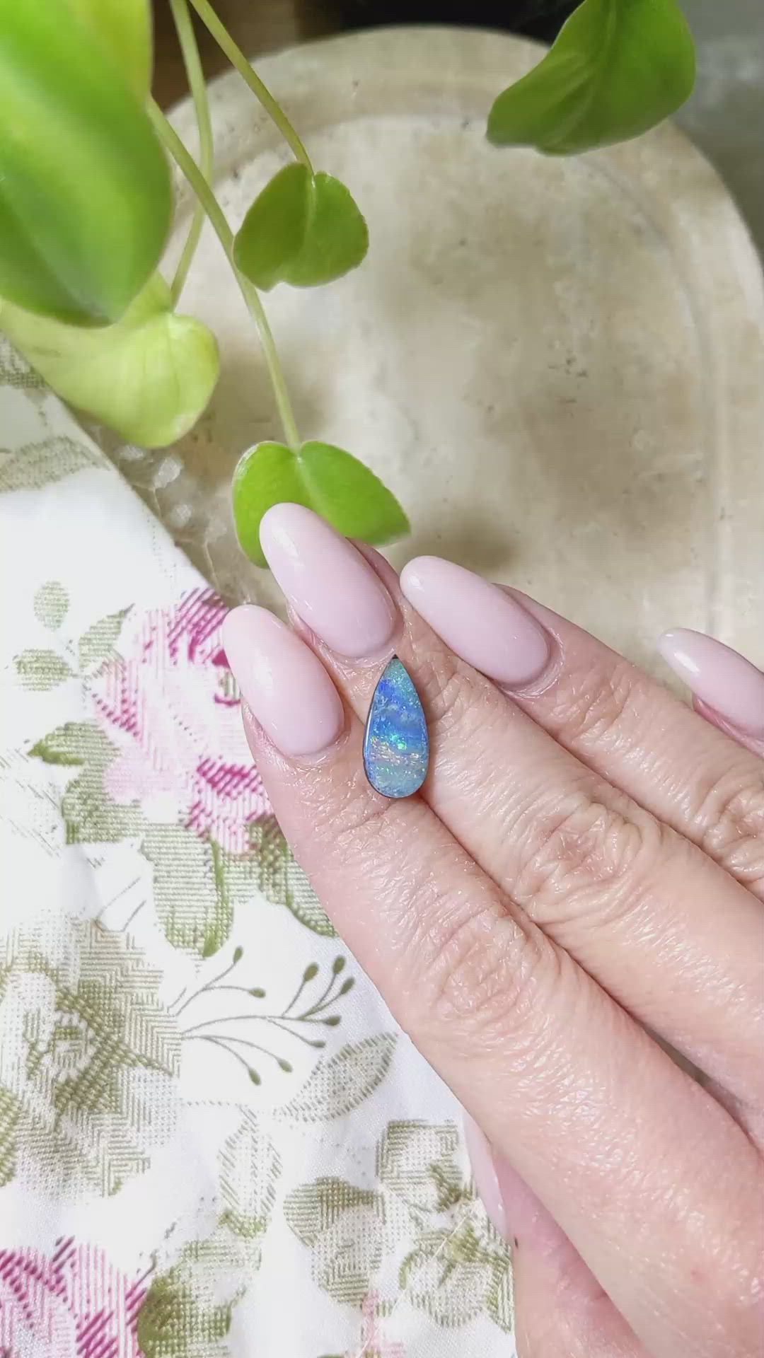 3.22 Ct. Cabochon Boulder Opal from Australia Size Video