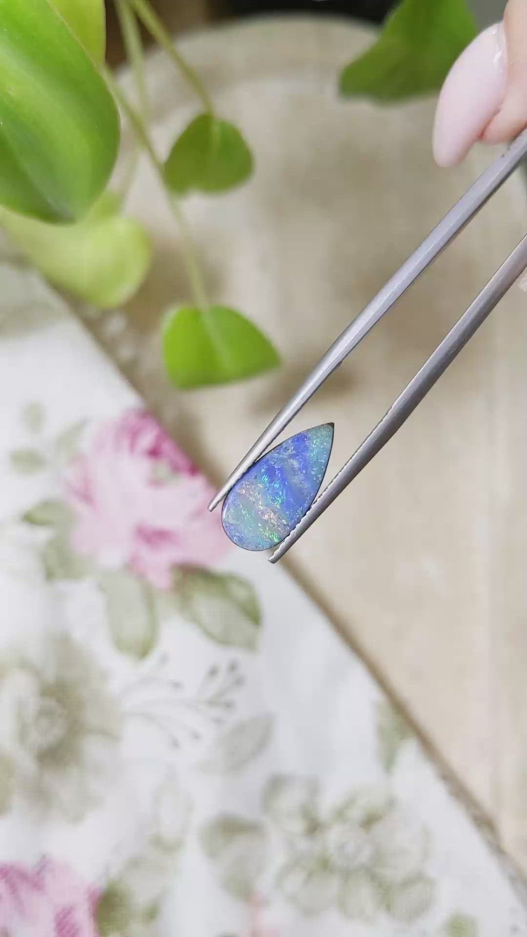 3.22 Ct. Cabochon Boulder Opal from Australia Size Video