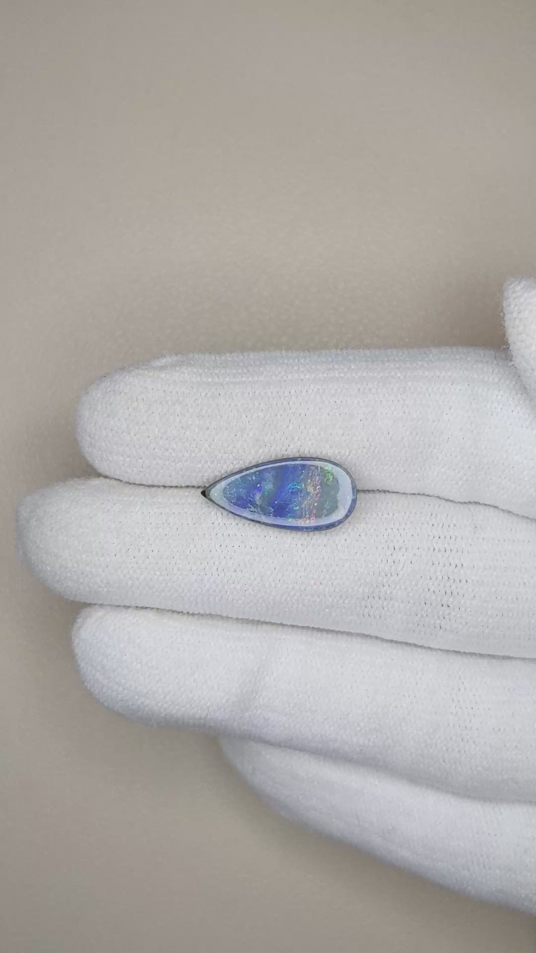 3.22 Ct. Cabochon Boulder Opal from Australia Size Video