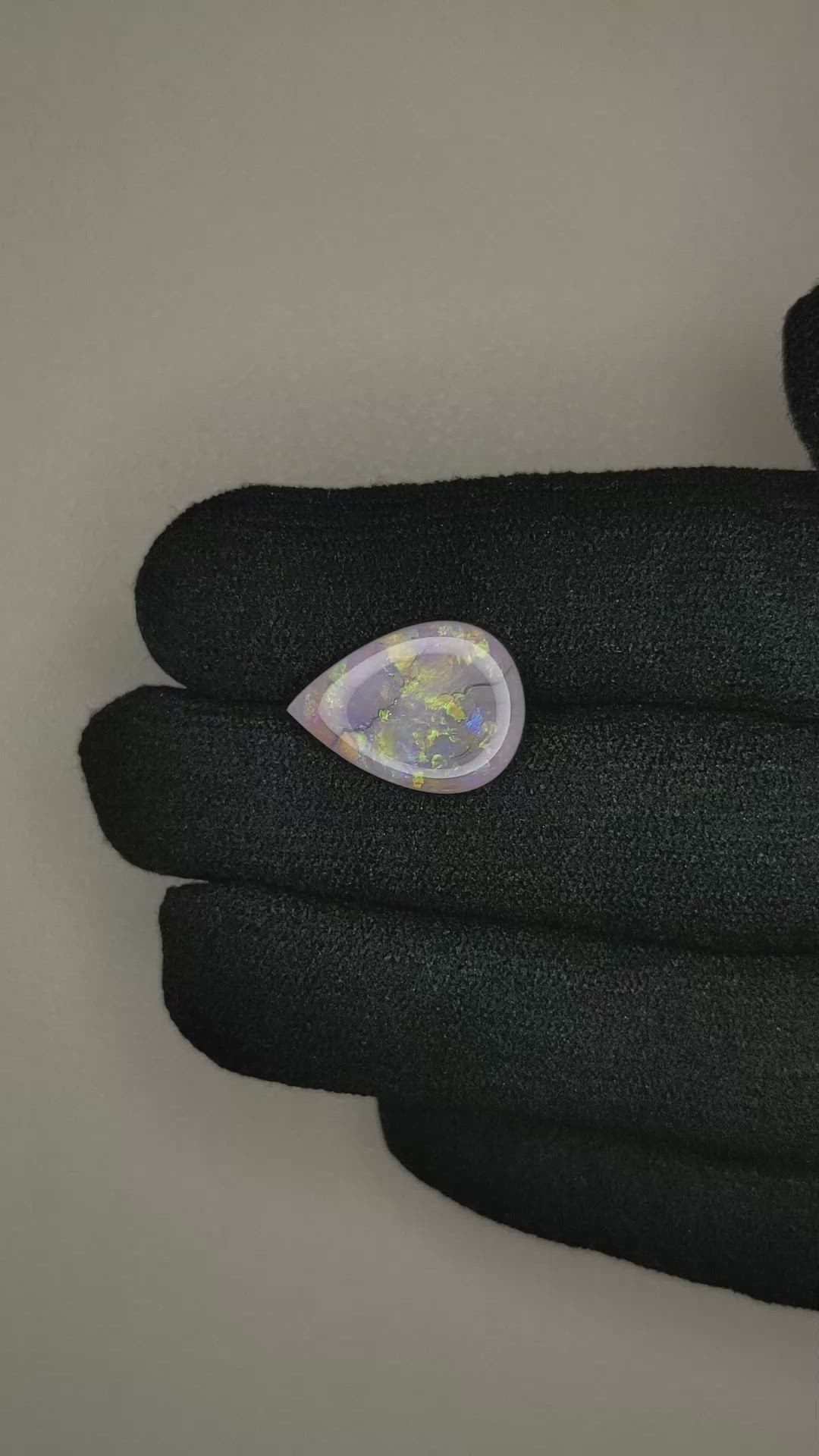 2.98 Ct. Cabochon Boulder Opal from Australia Size Video