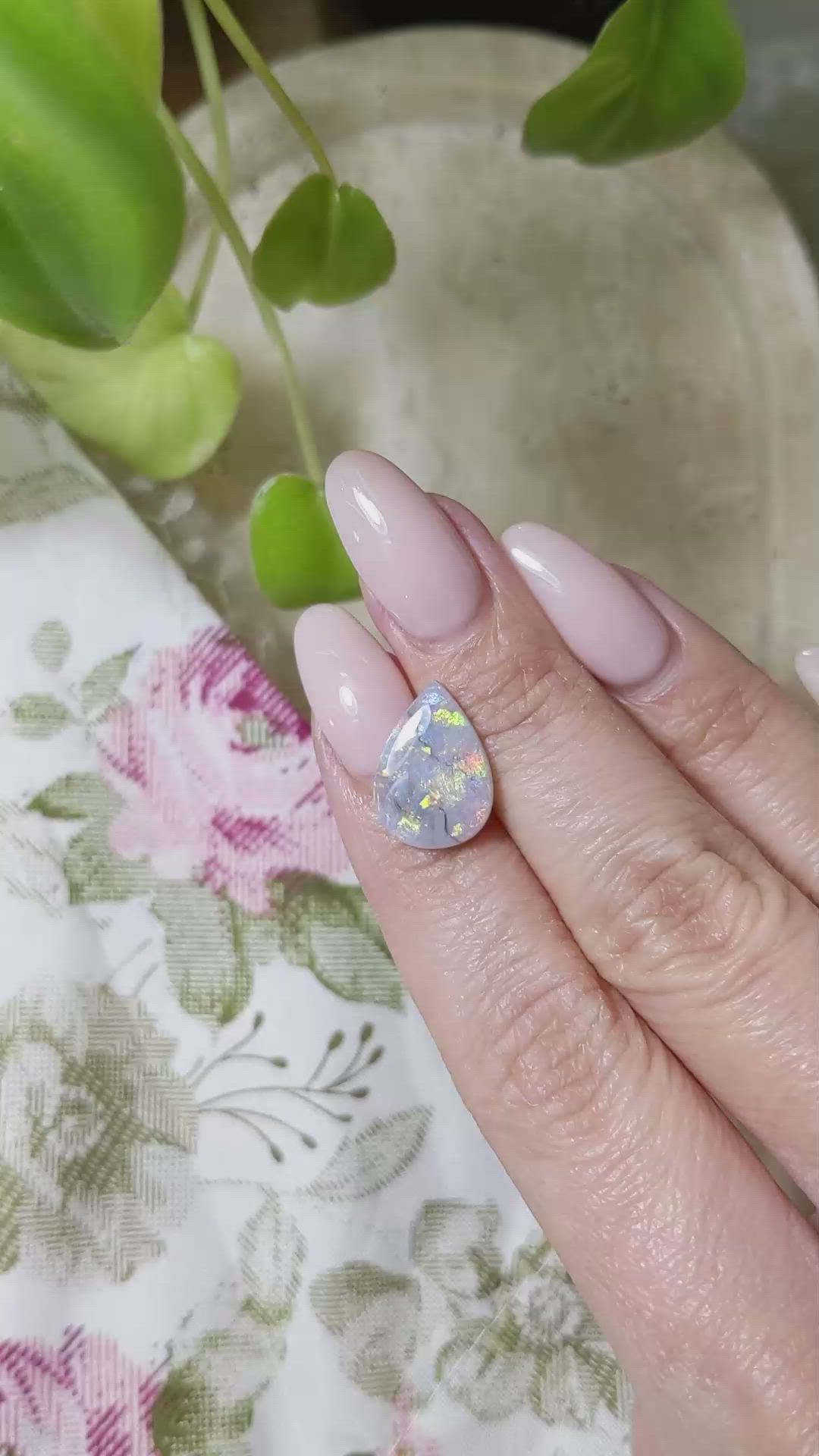 2.98 Ct. Cabochon Boulder Opal from Australia Size Video