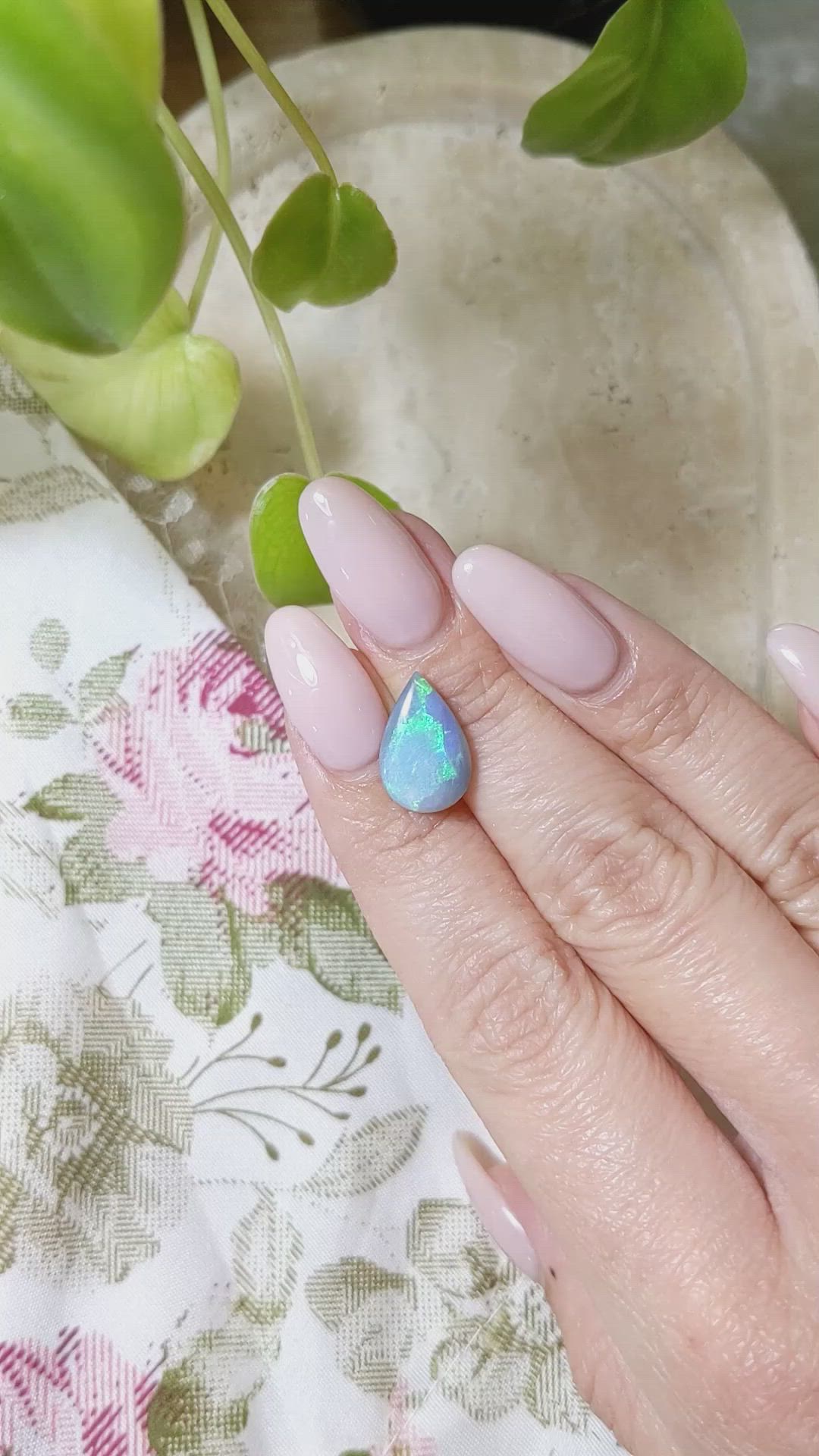 2.95 Ct. Cabochon Semi-Black Opal from Australia Size Video