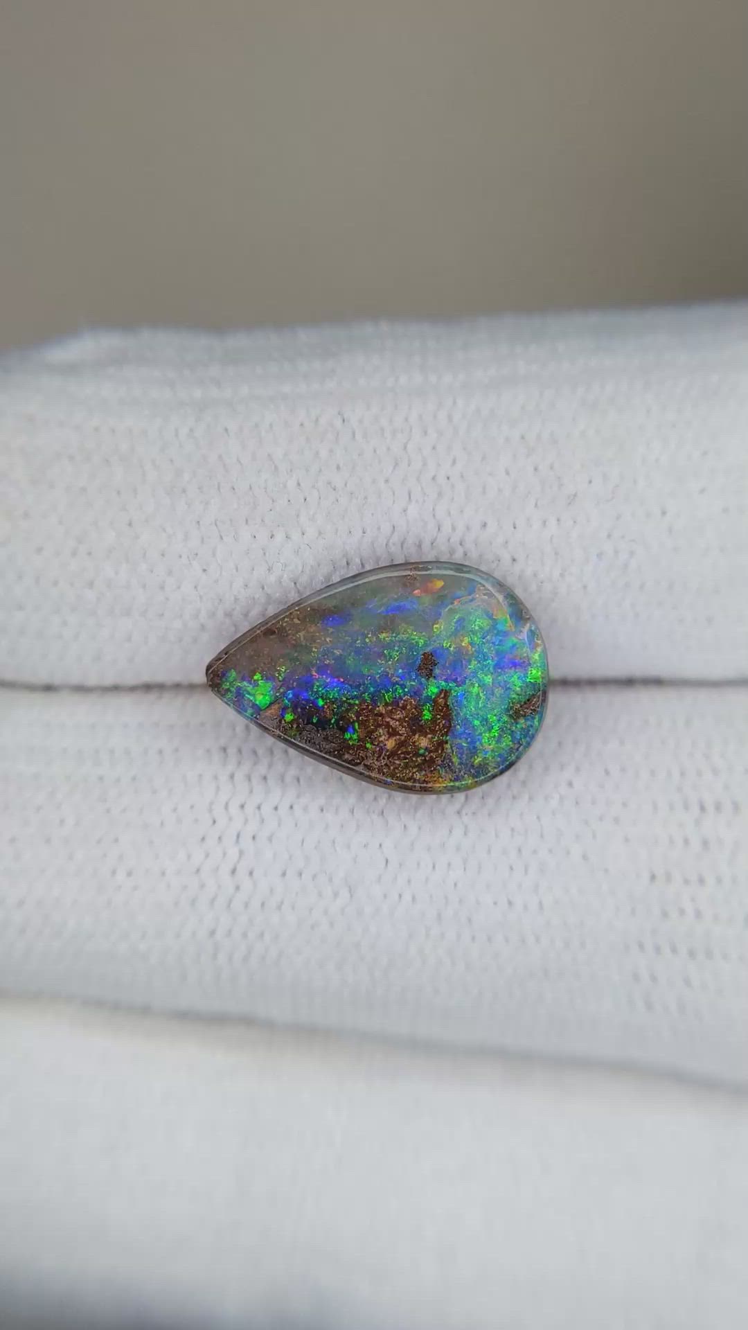 2.93 Ct. Cabochon Boulder Opal from Australia Size Video