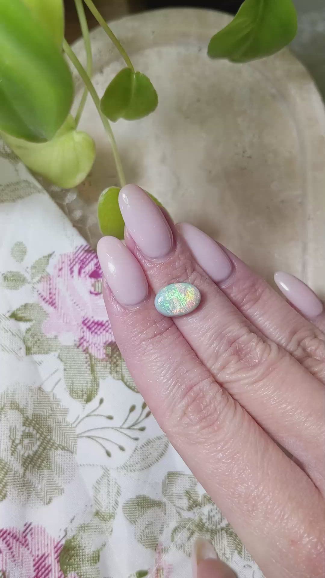 2.81 Ct. Cabochon Black Opal from Australia Size Video