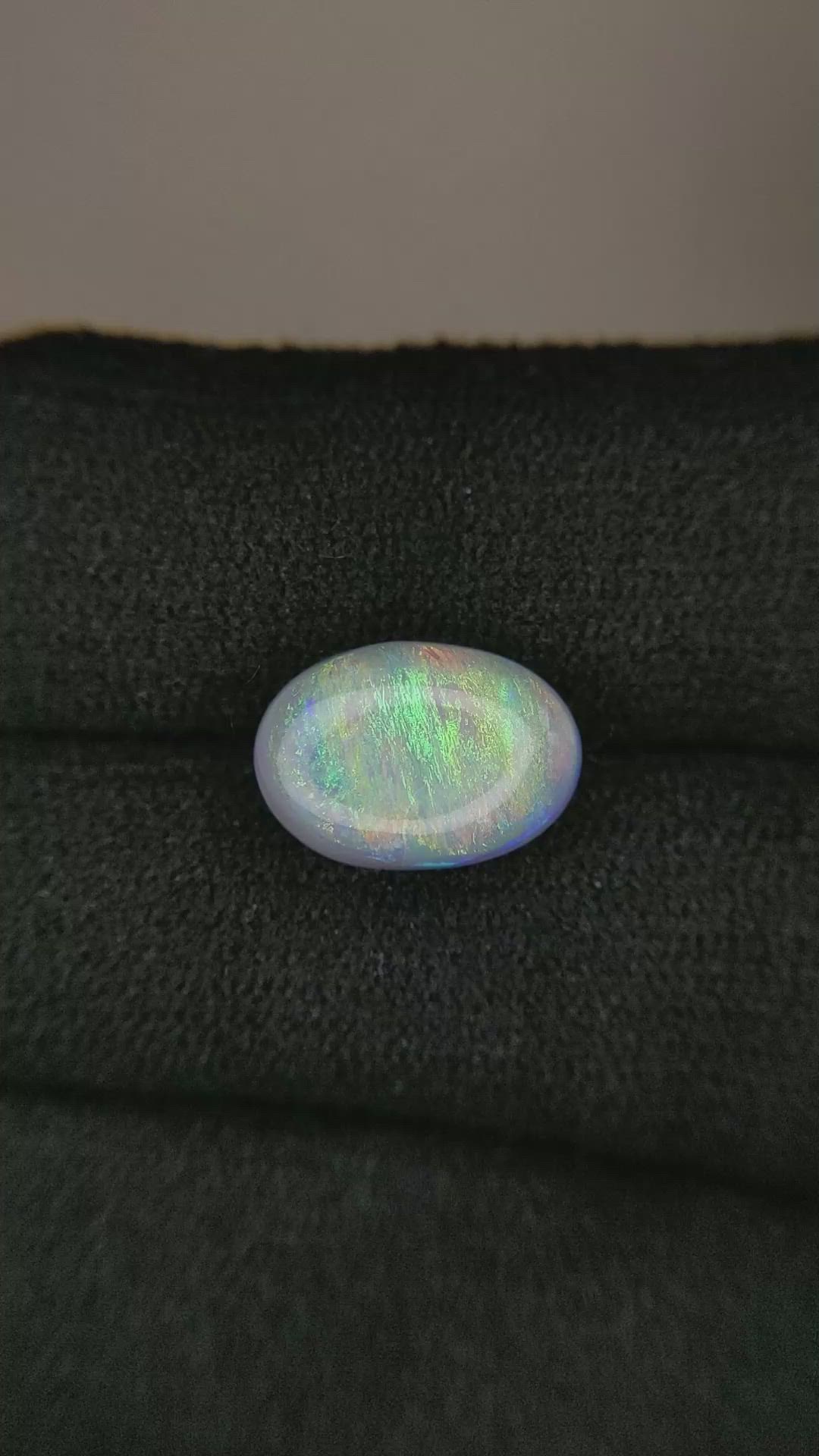 2.81 Ct. Cabochon Black Opal from Australia Size Video