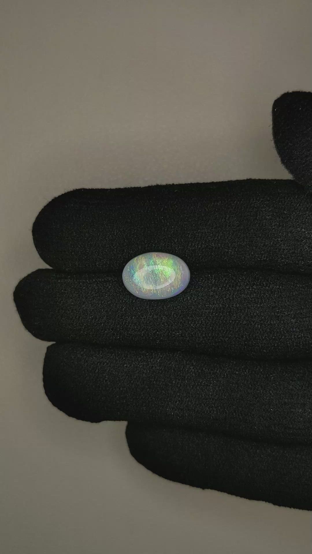 2.81 Ct. Cabochon Black Opal from Australia Size Video
