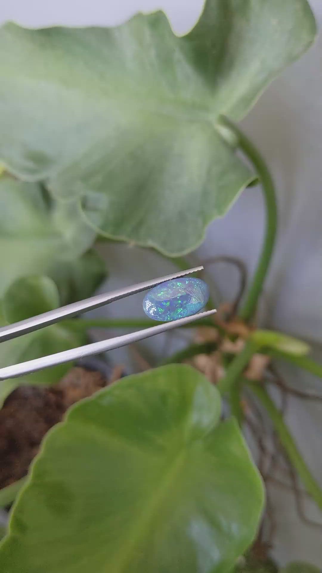 2.74 Ct. Cabochon Black Opal from Australia Size Video