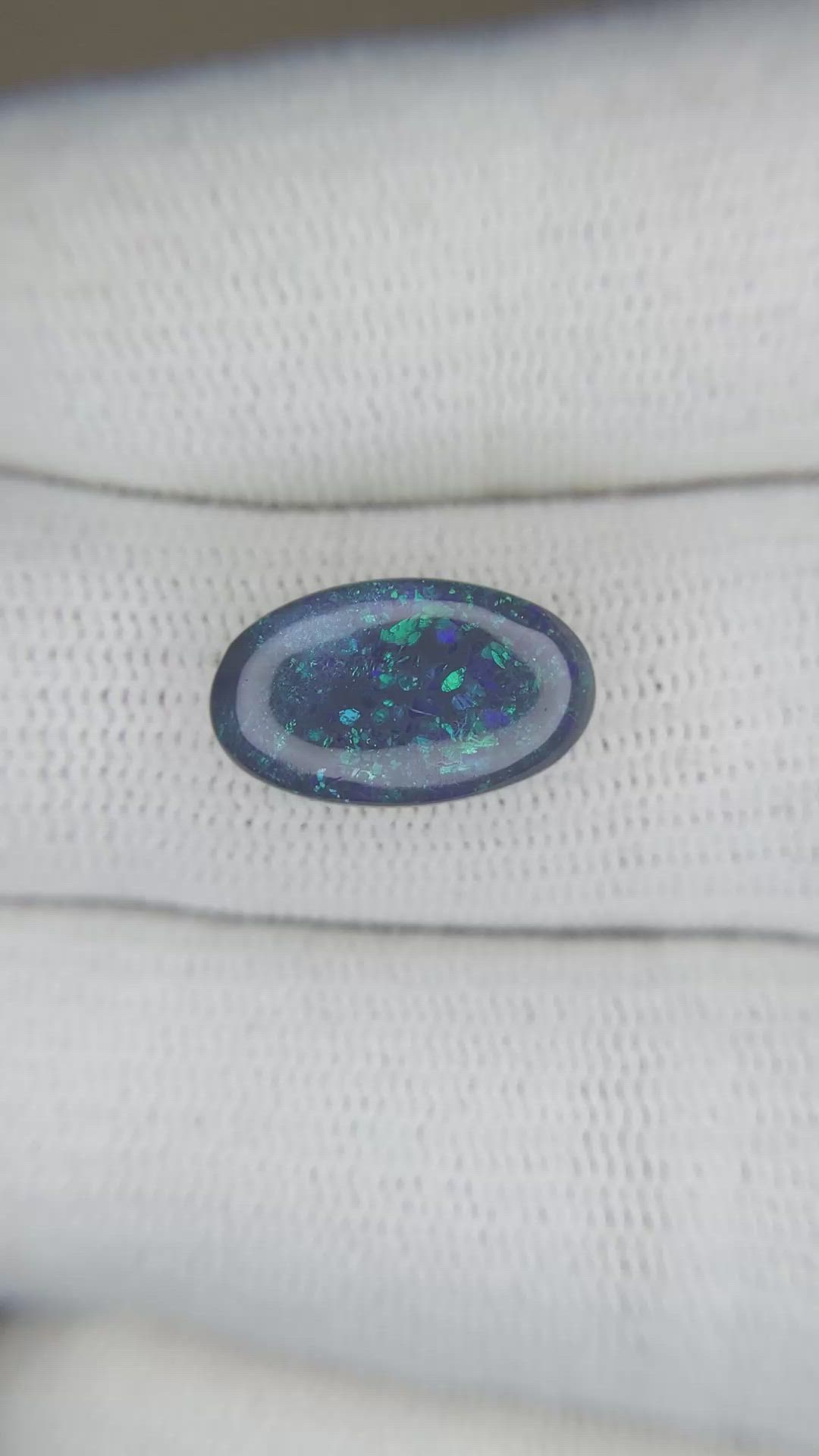 2.74 Ct. Cabochon Black Opal from Australia Size Video