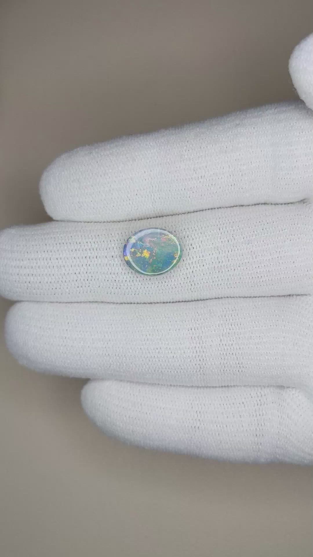 2.52 Ct. Cabochon Boulder Opal from Australia Size Video