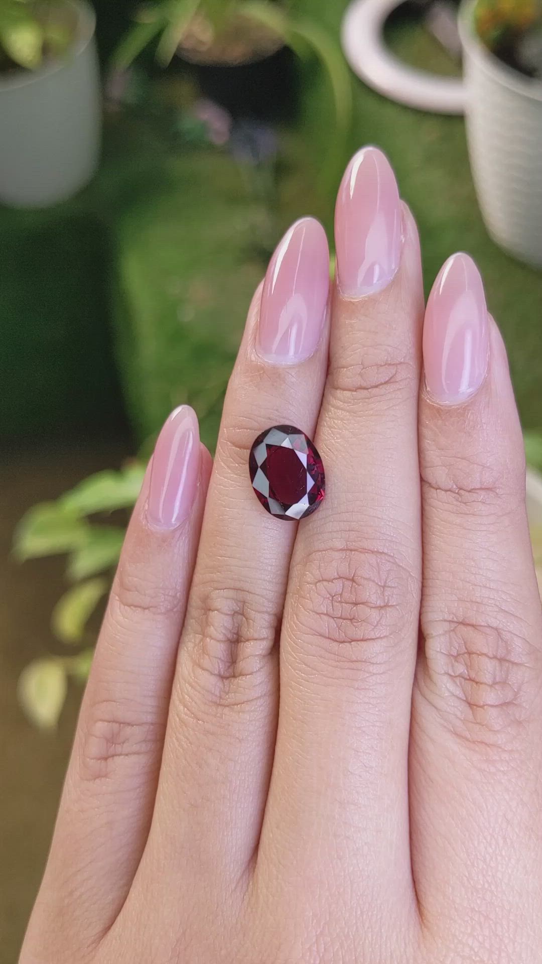 4.74 Ct. Garnet from Ceylon (Sri Lanka) Size Video