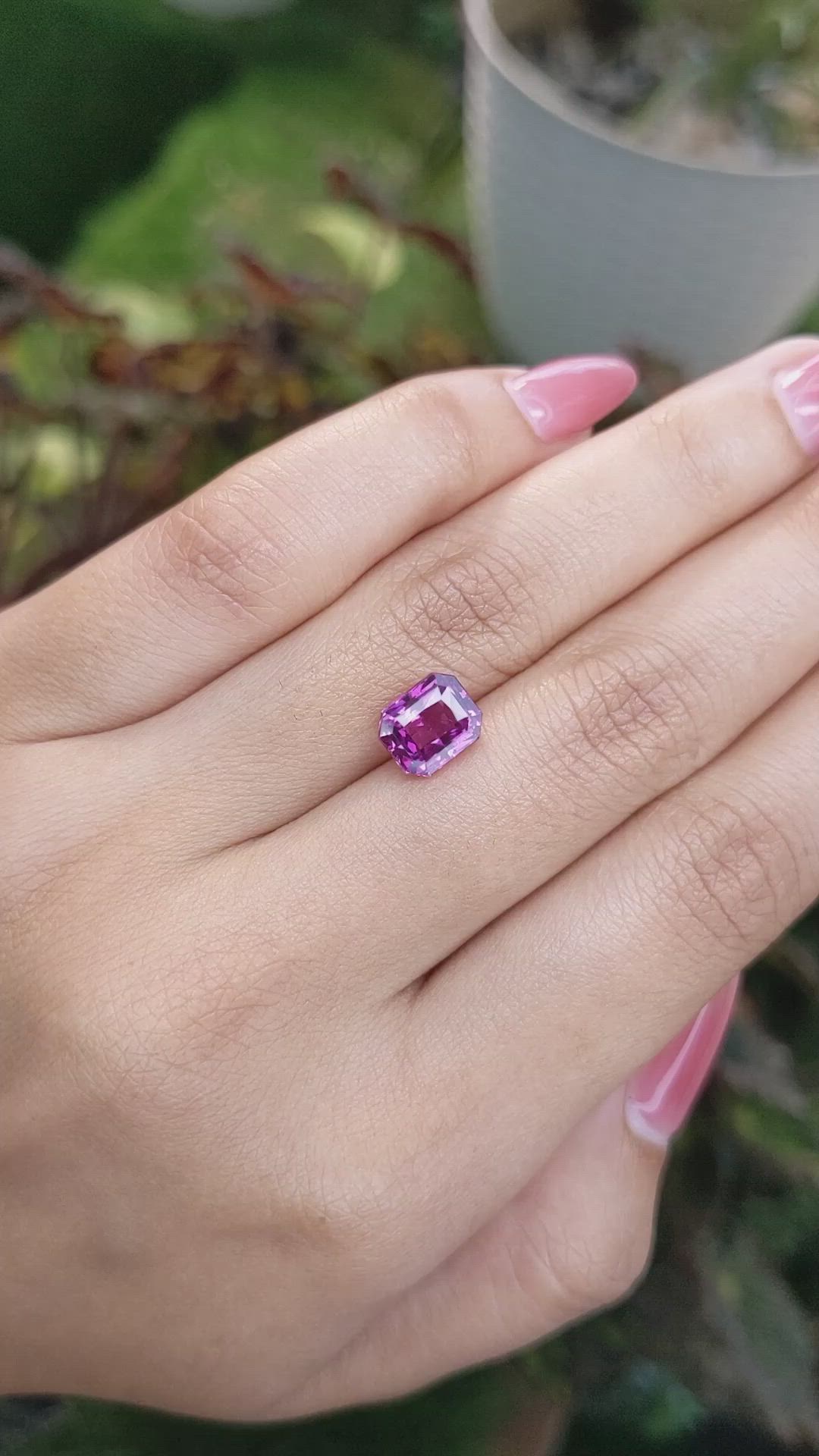 2.95 Ct. Rhodolite Garnet from Ceylon (Sri Lanka) Size Video