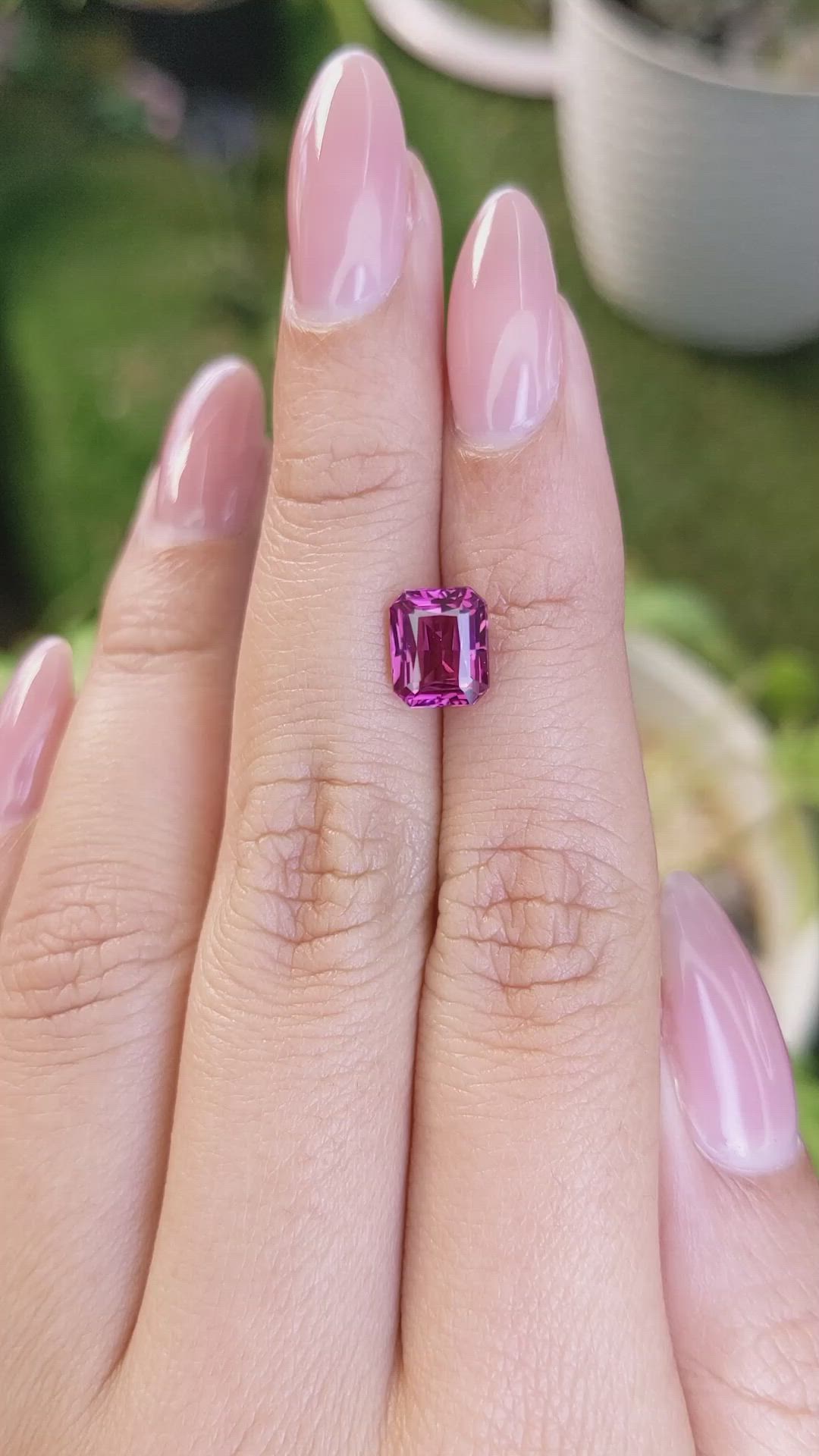 2.47 Ct. Rhodolite Garnet from Ceylon (Sri Lanka) Size Video