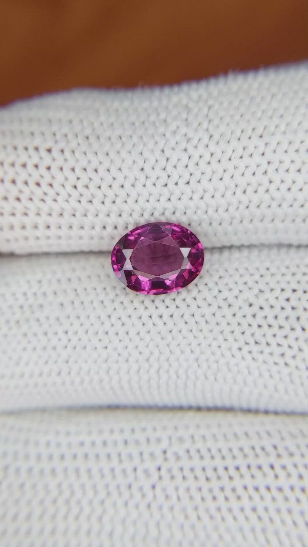 2.04 Ct. Rhodolite Garnet from Ceylon (Sri Lanka) Size Video