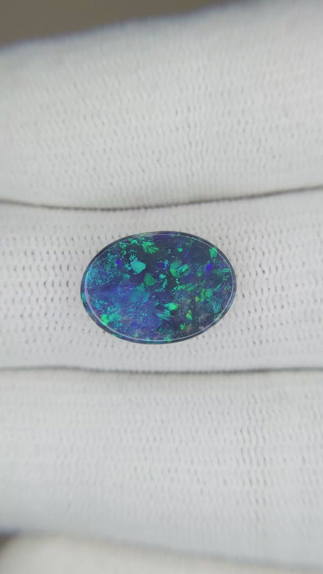 2.27 Ct. Cabochon Black Opal from Australia Size Video