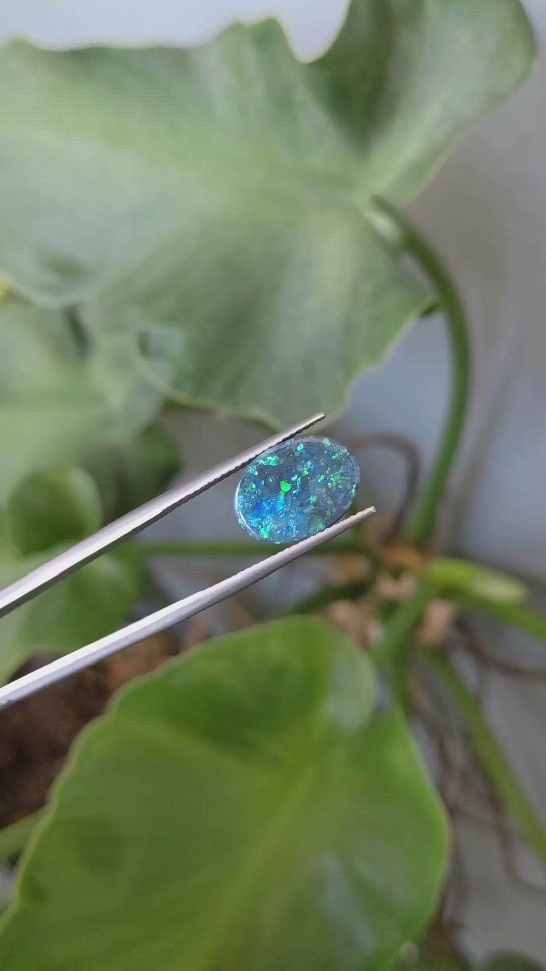 2.27 Ct. Cabochon Black Opal from Australia Size Video