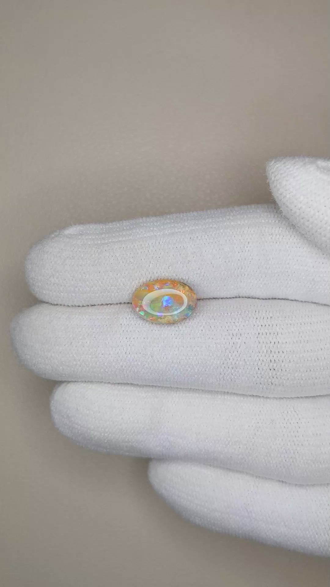 2.19 Ct. Cabochon Boulder Opal from Australia Size Video