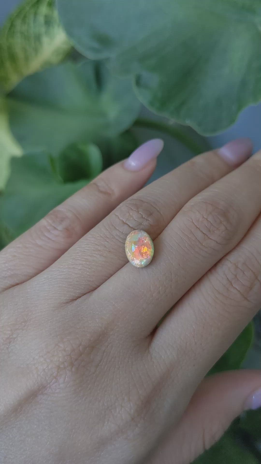 2.19 Ct. Cabochon Boulder Opal from Australia Size Video