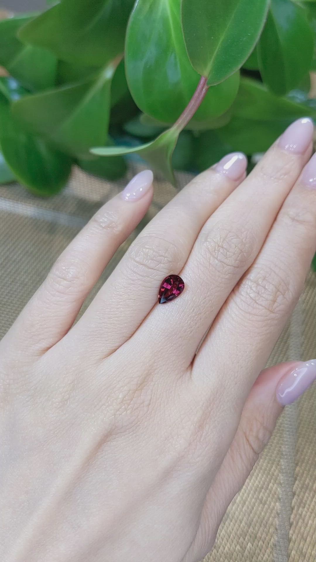 1.36 Ct. Garnet from Ceylon (Sri Lanka) Size Video