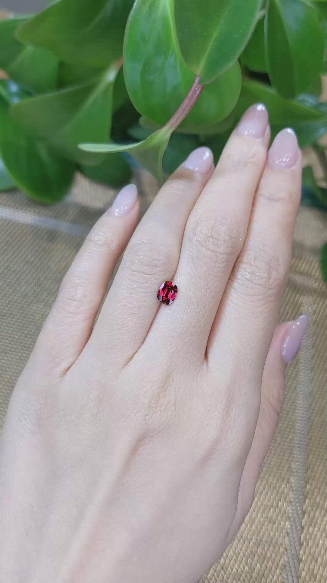 0.76 Ct. Garnet from Ceylon (Sri Lanka) Size Video