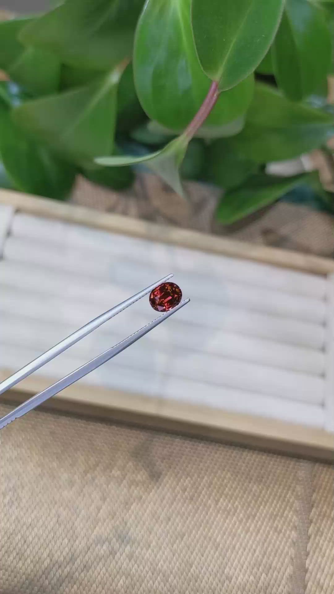 1.74 Ct. Garnet from Ceylon (Sri Lanka) Size Video