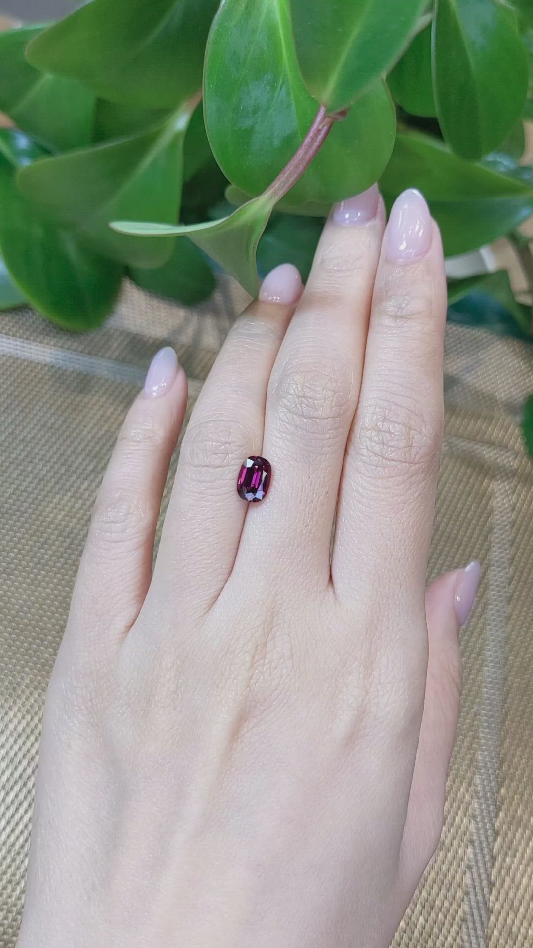 1.69 Ct. Garnet from Ceylon (Sri Lanka) Size Video