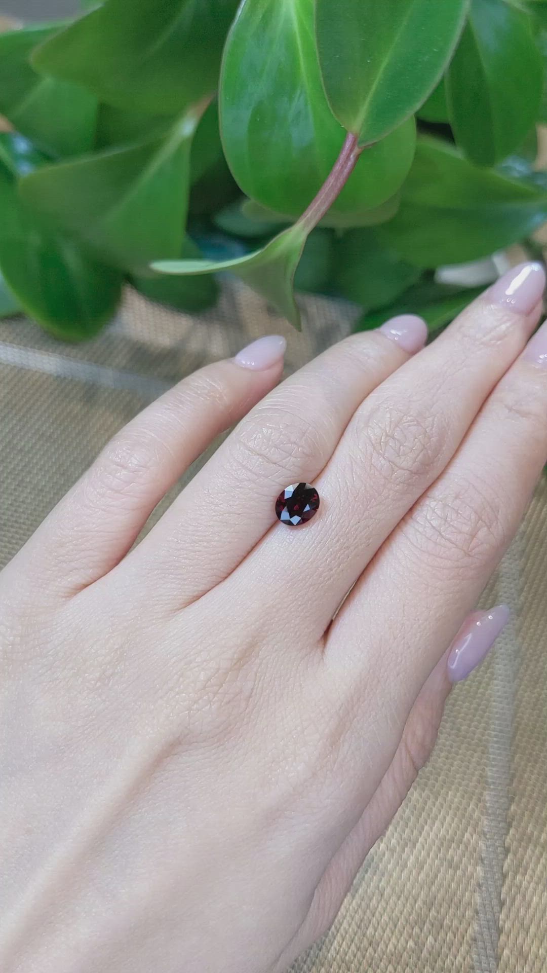 1.82 Ct. Garnet from Ceylon (Sri Lanka) Size Video