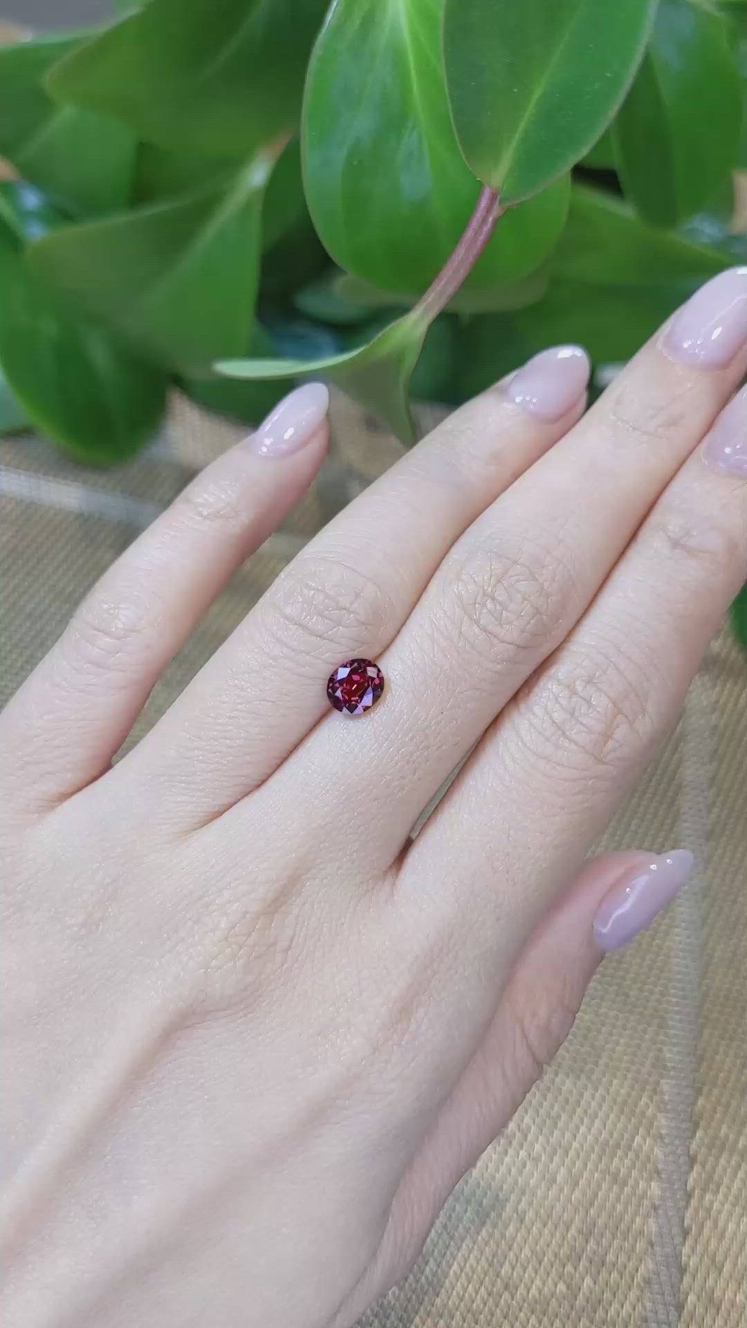 1.23 Ct. Garnet from Ceylon (Sri Lanka) Size Video