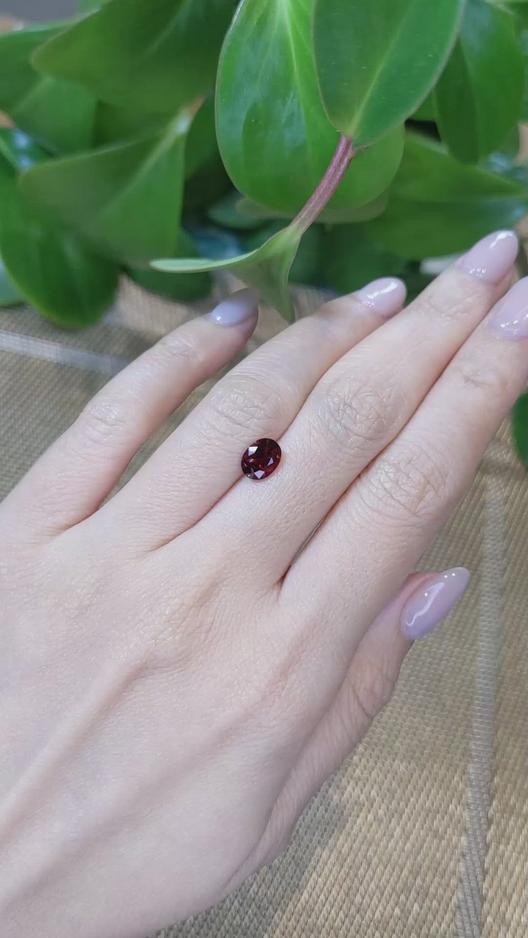 1.64 Ct. Garnet from Ceylon (Sri Lanka) Size Video