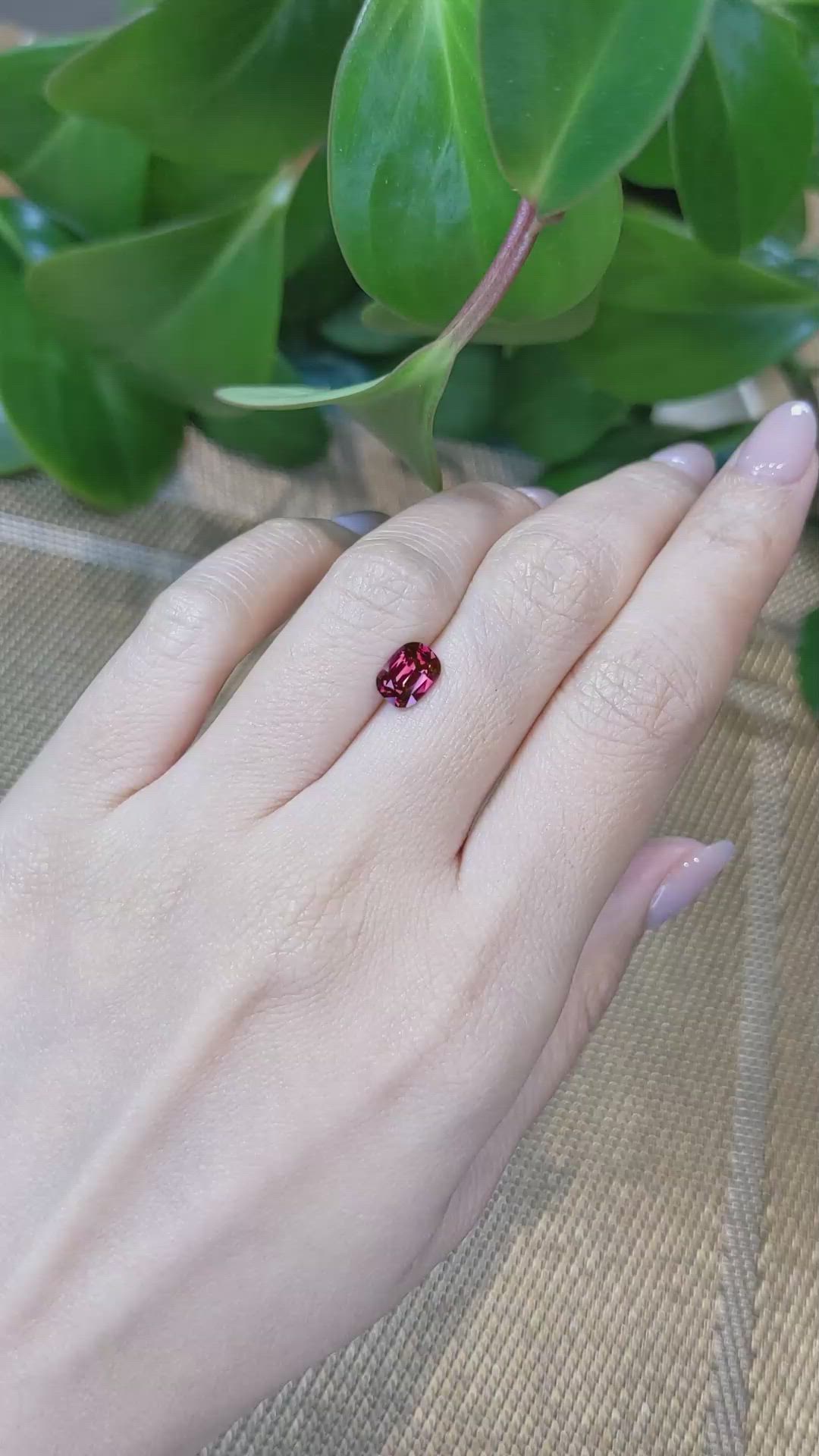 1.25 Ct. Garnet from Ceylon (Sri Lanka) Size Video