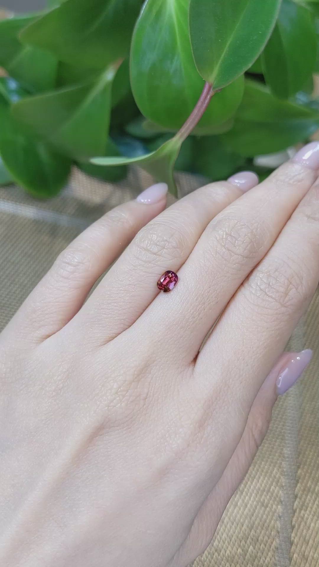 0.65 Ct. Garnet from Ceylon (Sri Lanka) Size Video