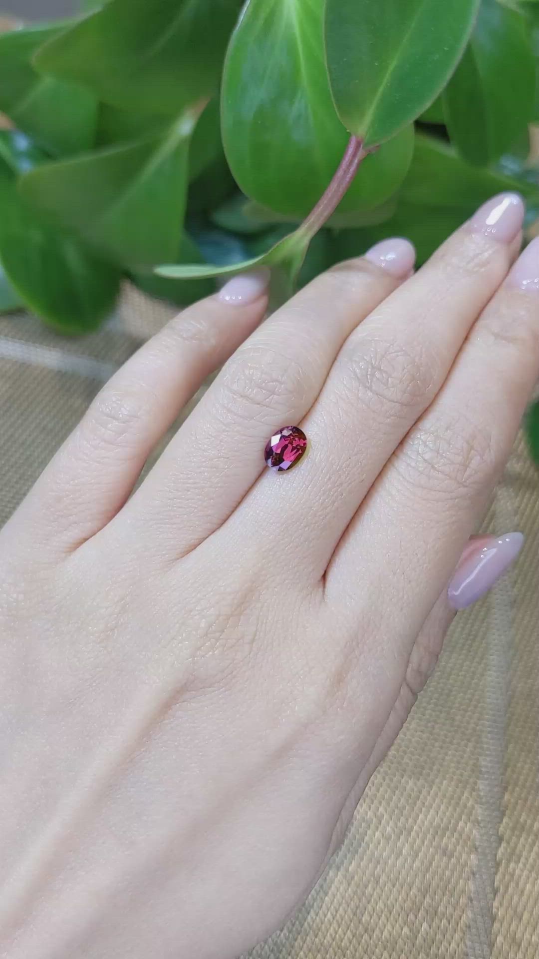 1.34 Ct. Garnet from Ceylon (Sri Lanka) Size Video