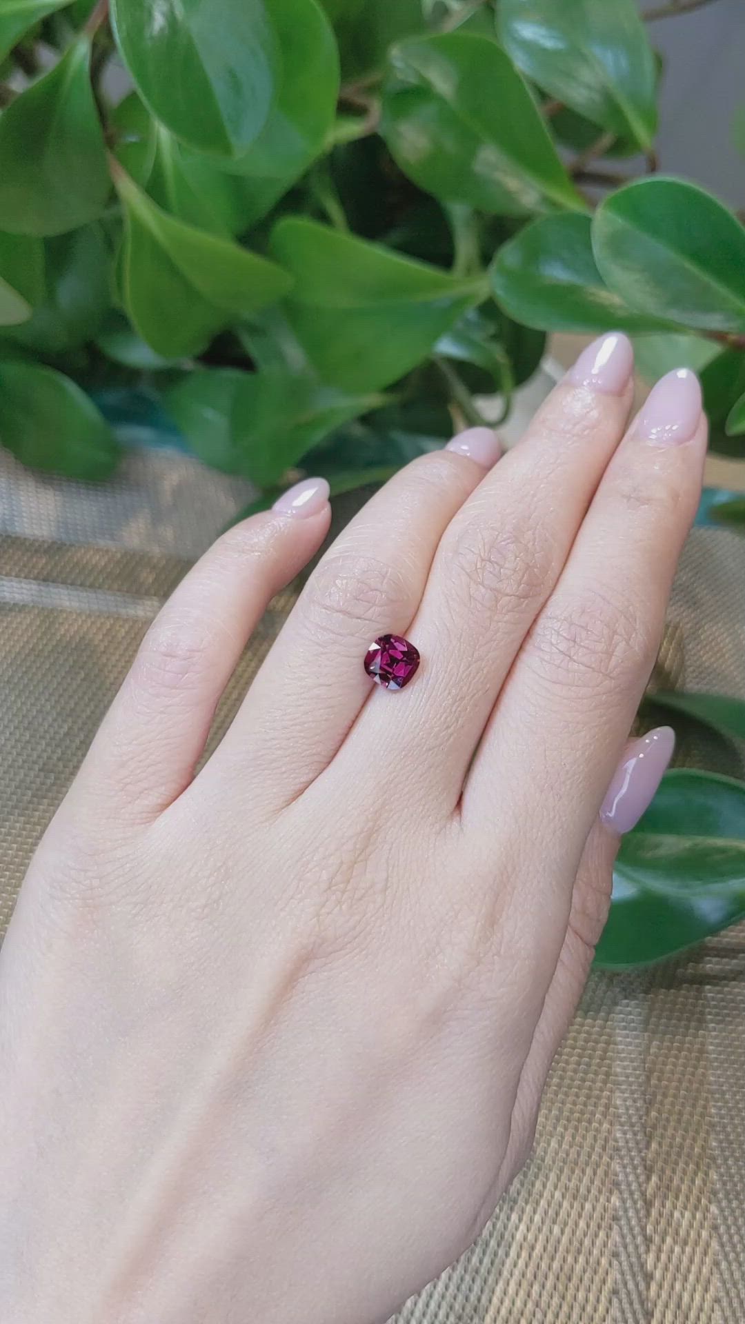 1.53 Ct. Garnet from Ceylon (Sri Lanka) Size Video