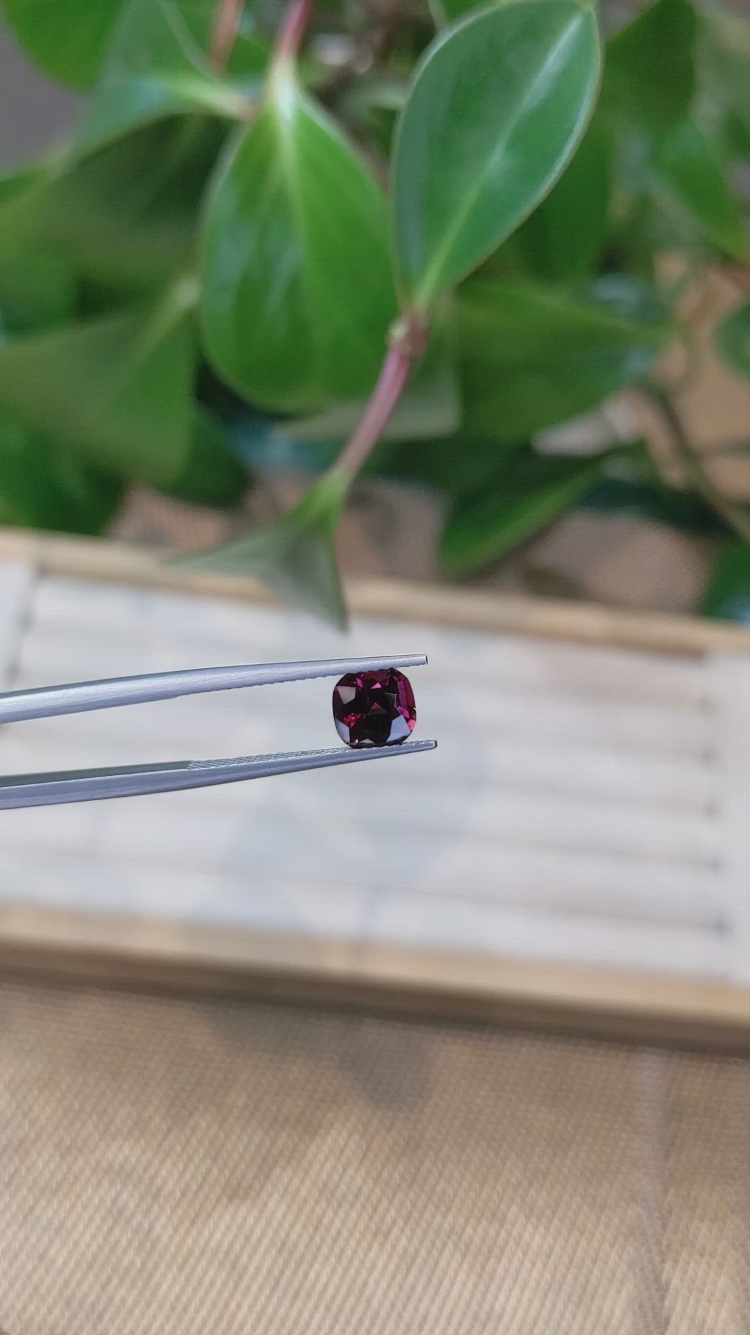 1.53 Ct. Garnet from Ceylon (Sri Lanka) Size Video