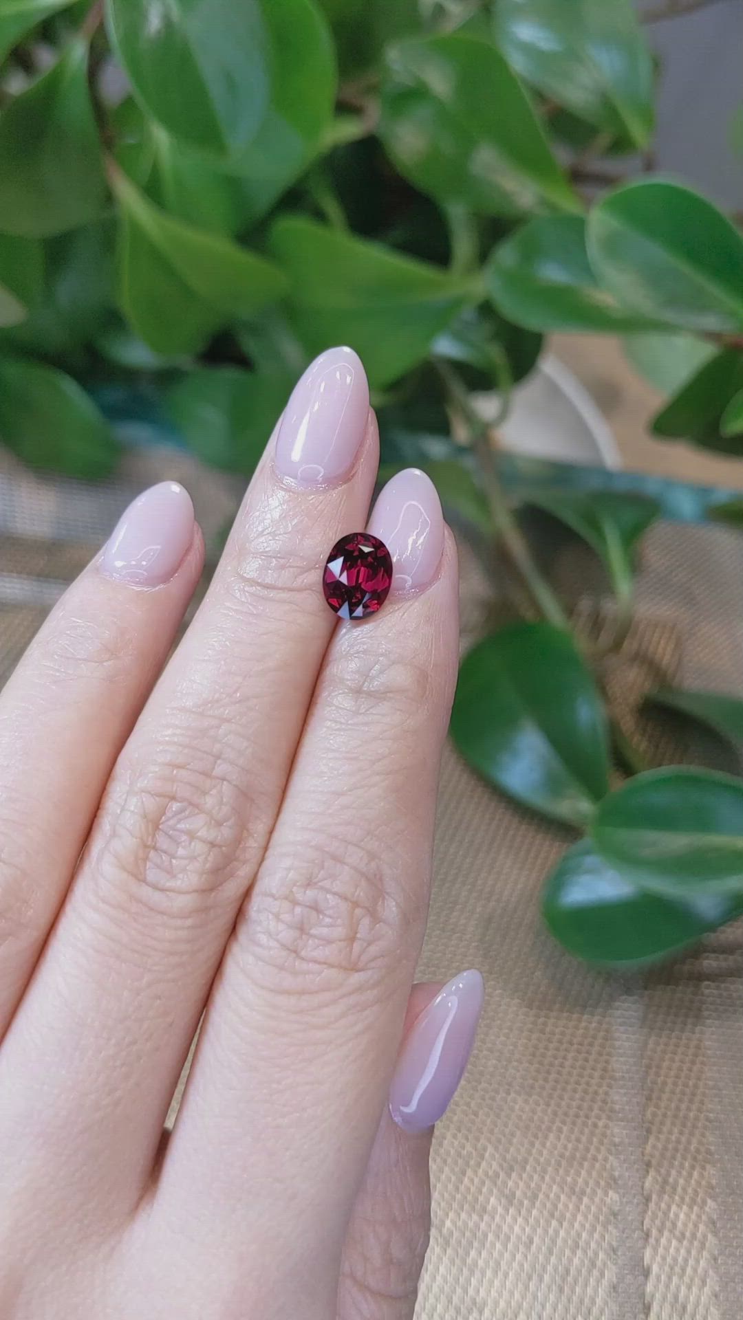 2.33 Ct. Garnet from Ceylon (Sri Lanka) Size Video