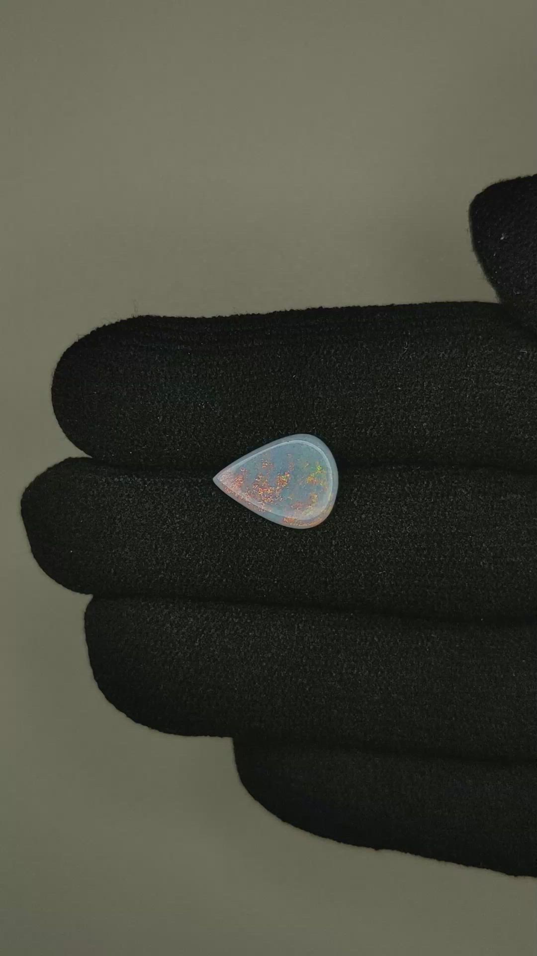 0.98 Ct. Cabochon Boulder Opal from Australia Size Video